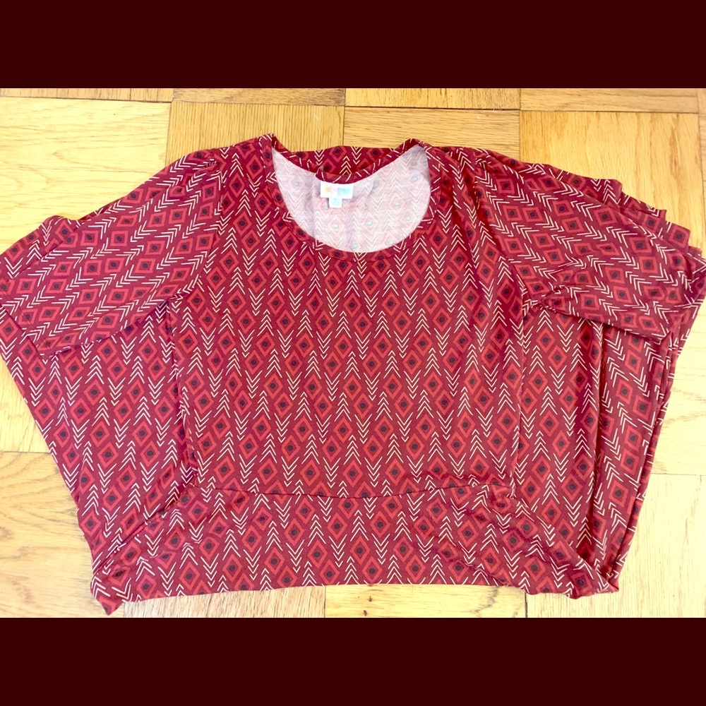 Red and black Lularoe Nichole Dress, XL